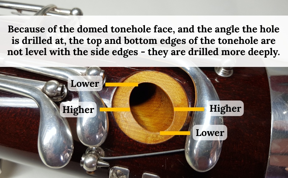 Domed bassoon tonehole face