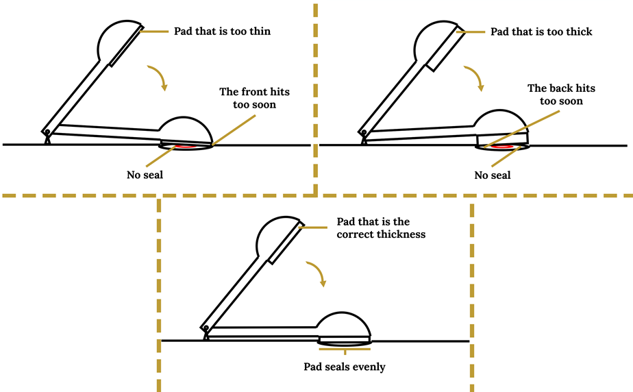 Bassoon pad thicknesses