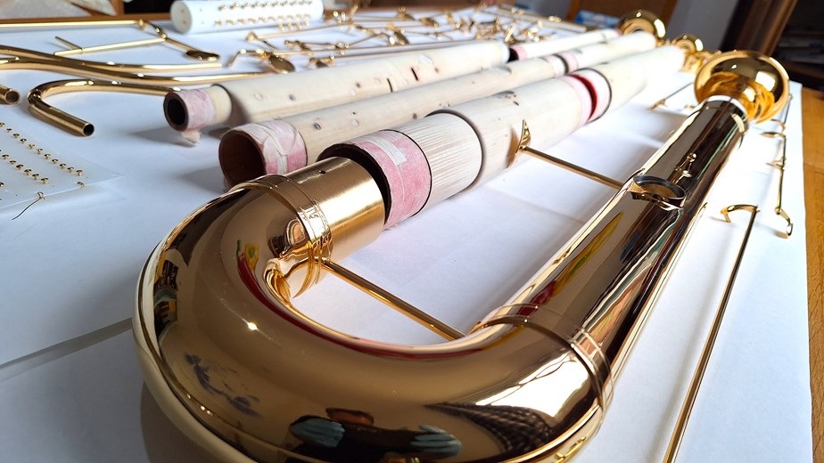 Gold plated contrabassoon parts