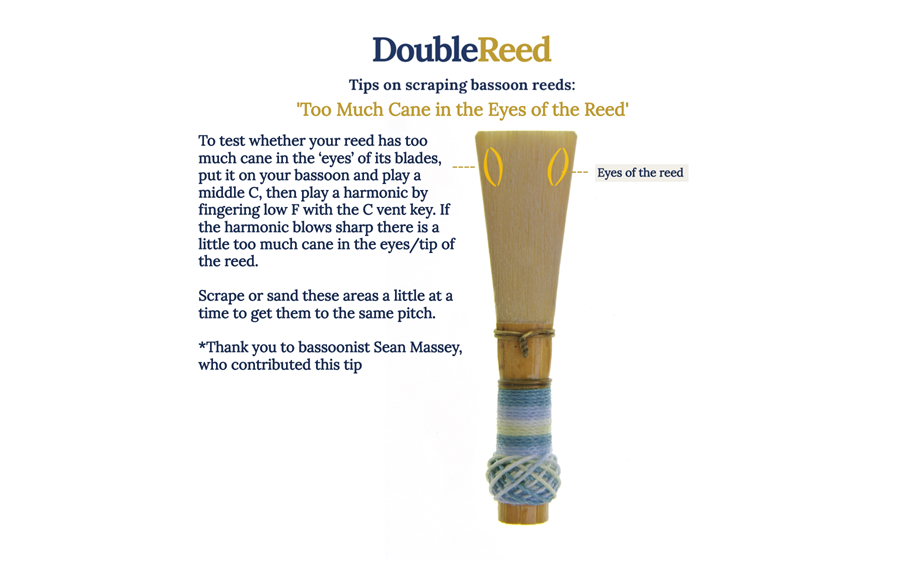 Adjusting bassoon reeds by Double Reed Ltd.: 'Too much Cane in the Eyes of the Reed'